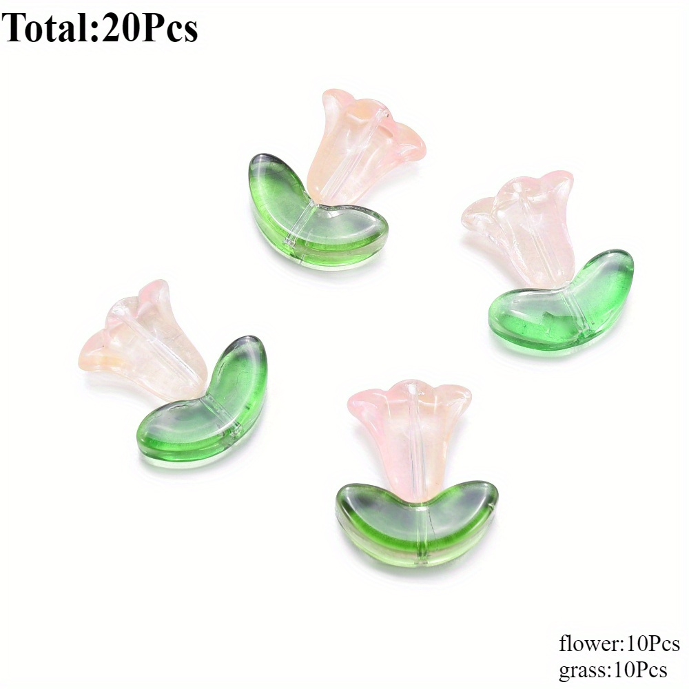 20pcs Trumpet Flower Shape Beaded DIY Jewelry Making